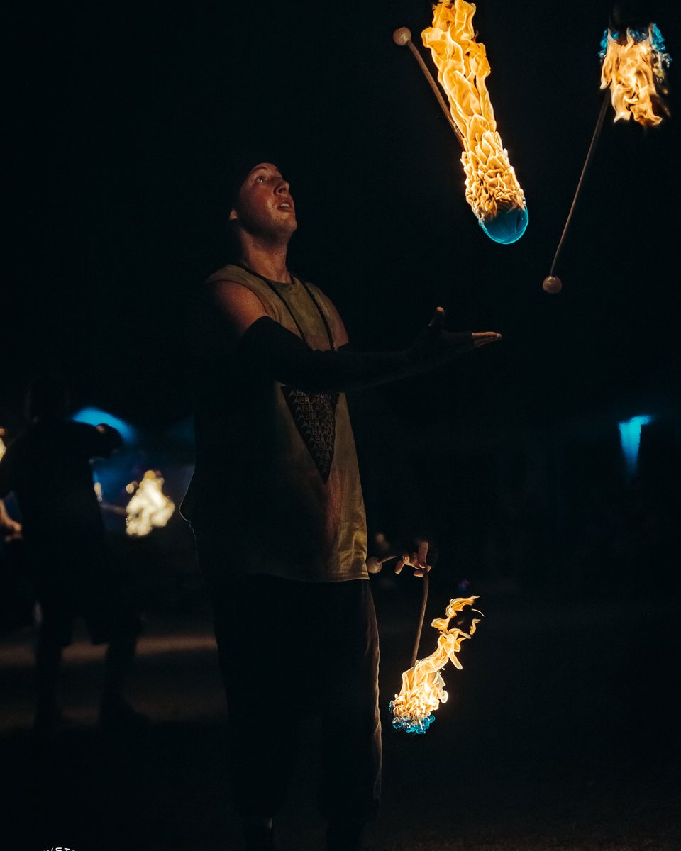 Fire juggling