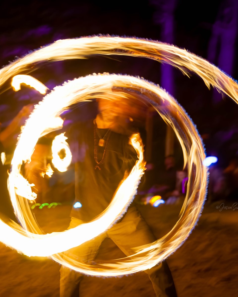 Fire poi and meteor trails